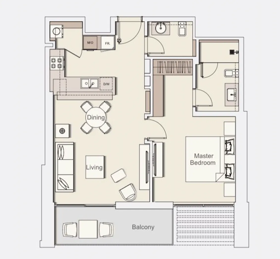1-спальные апартаменты в Wilton Park Residences