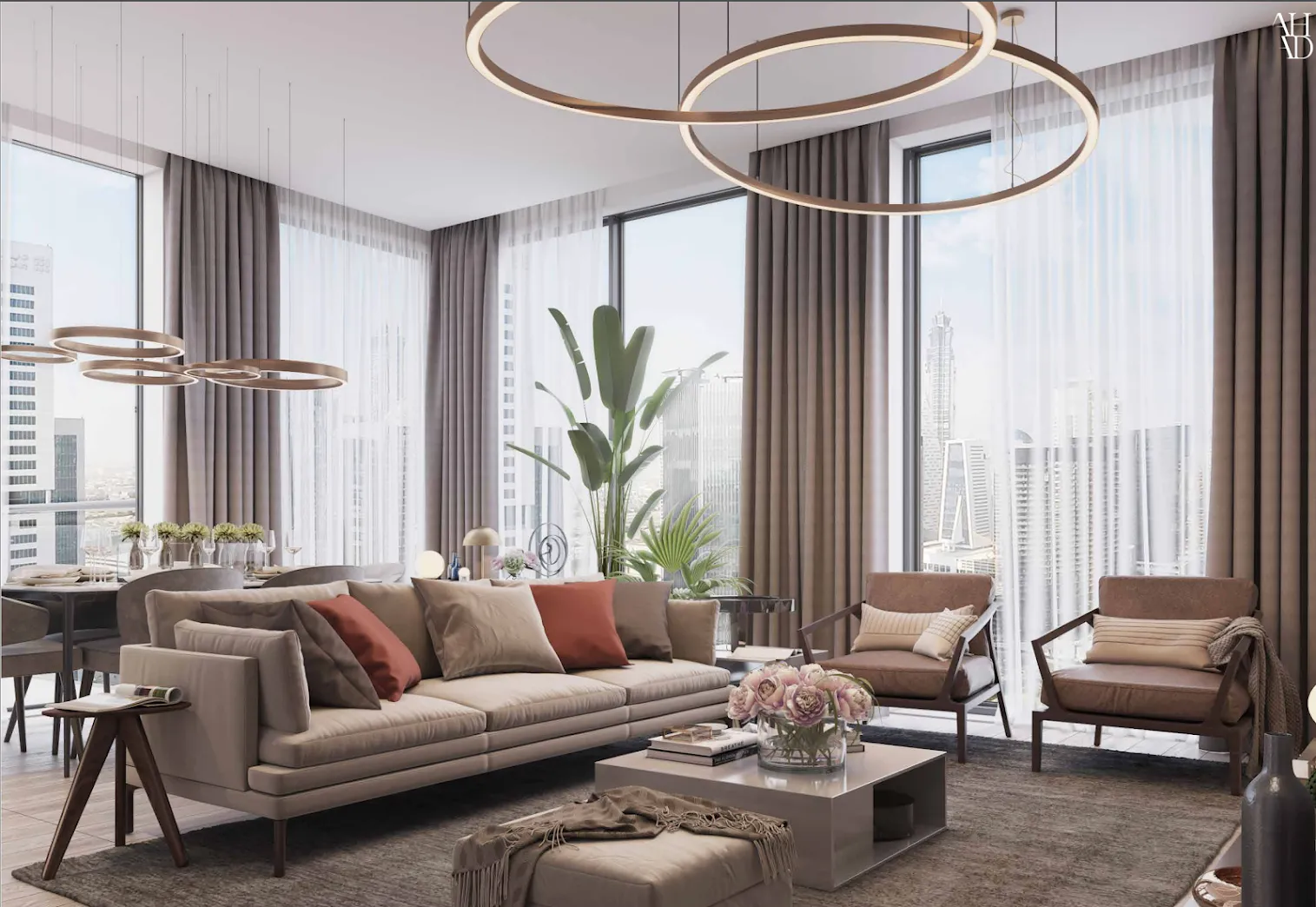 1-спальные апартаменты в Ahad Residence