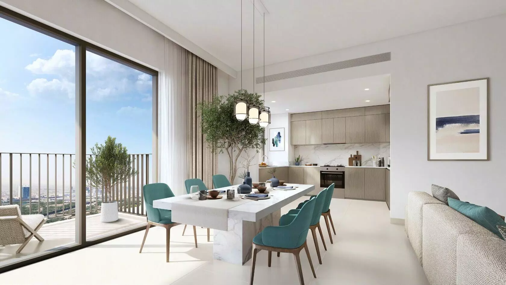 2-х спальные апартаменты в Greenside Residence