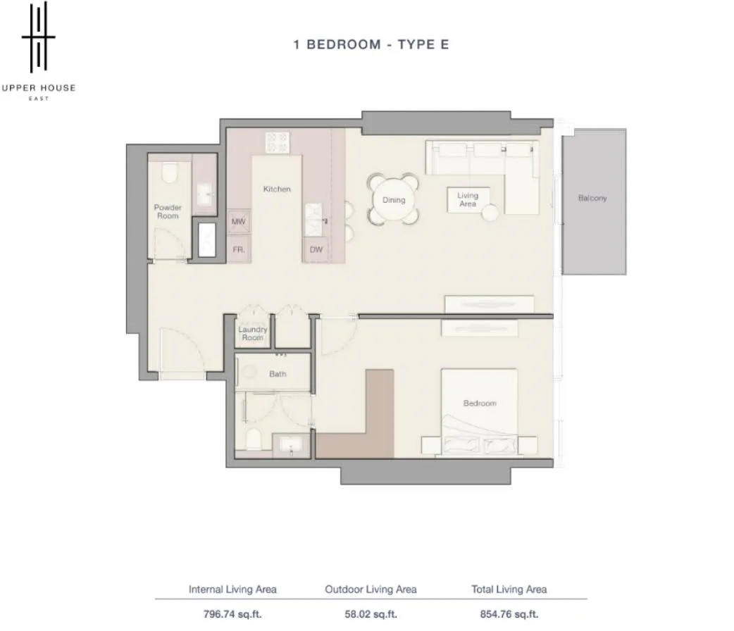 1-спальные апартаменты в Upper House