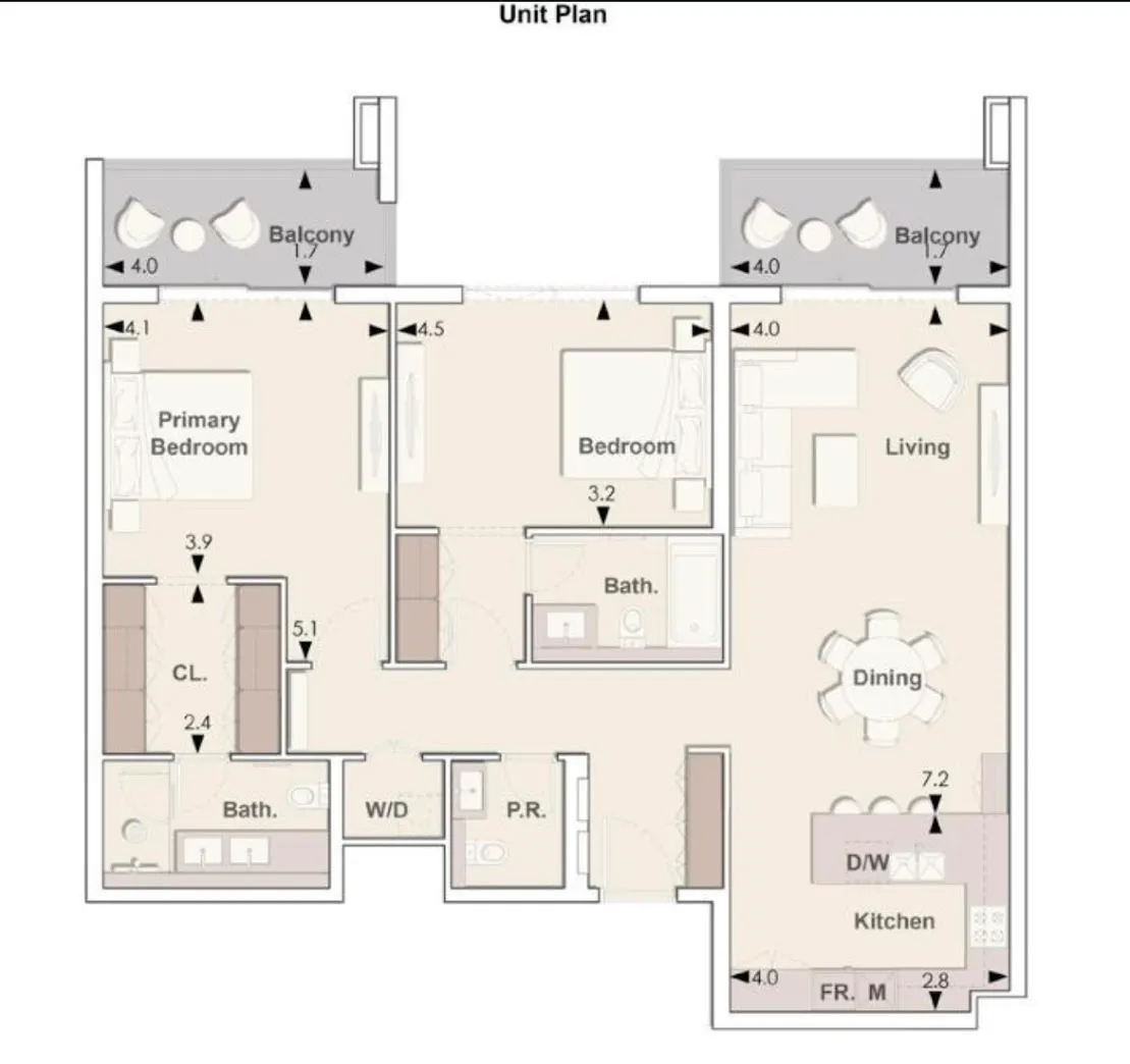2-х спальные апартаменты в Elinghton House II