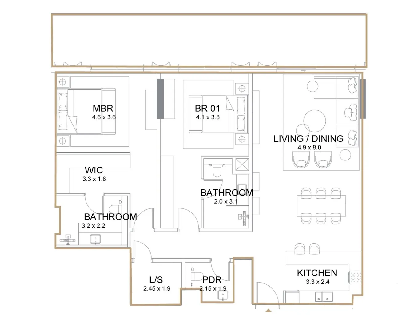 2-х спальные апартаменты в Serenia Living Tower 1
