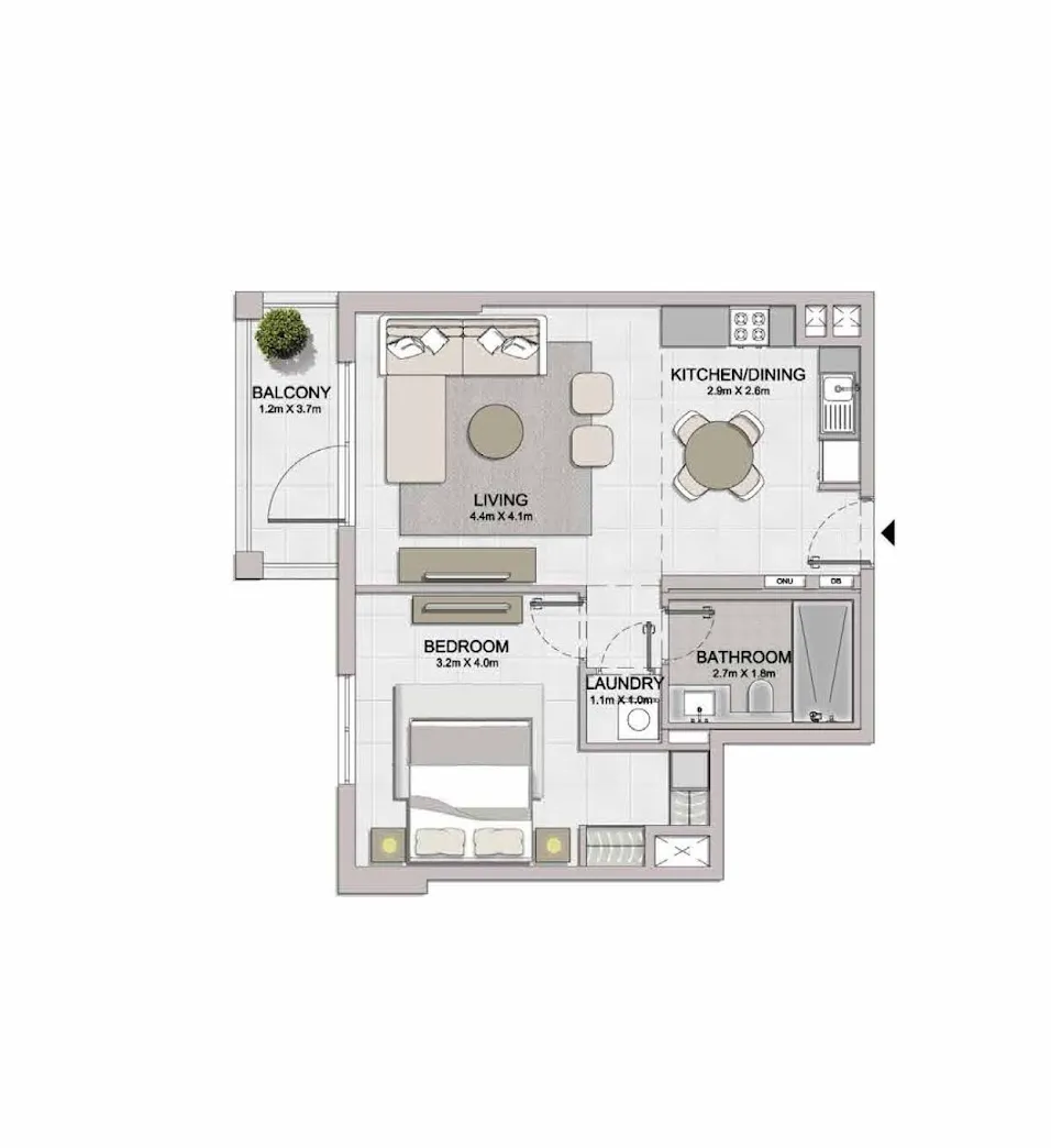 1-спальные апартаменты в La Sirene Building 5