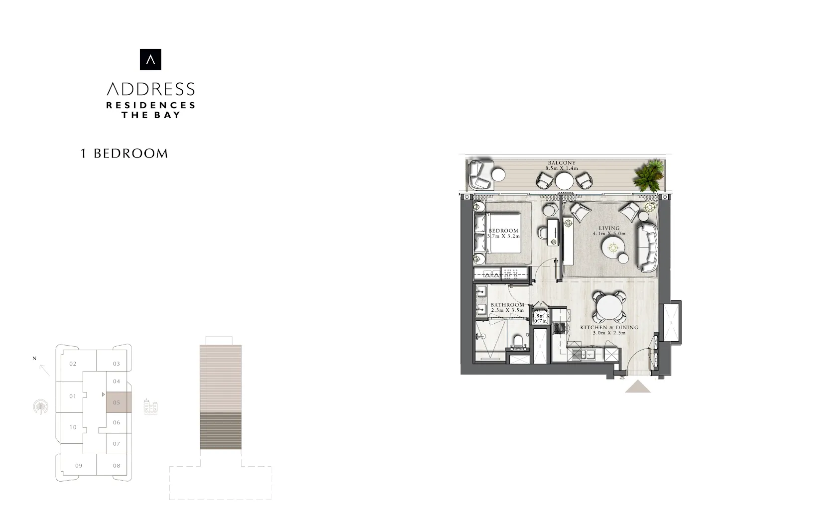 1-спальные апартаменты в Address Residences The Bay 