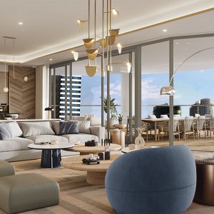 3-х спальные апартаменты в Peninsula Six: Jumeirah Living Business Bay 