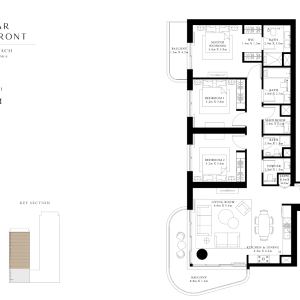 3-х спальные апартаменты в Marina Vista Tower 1