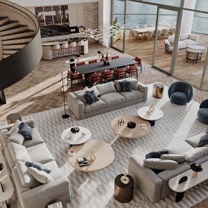 4-х спальные апартаменты в Peninsula Six: Jumeirah Living Business Bay 