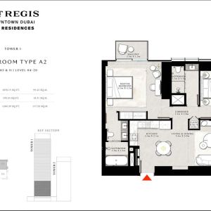 2-х спальные апартаменты в St. Regis Residences Tower 1