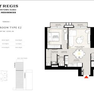 2-х спальные апартаменты в St. Regis Residences Tower 1