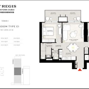 2-х спальные апартаменты в St. Regis Residences Tower 1